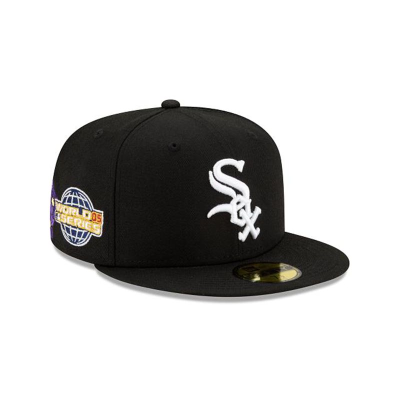 MLB Chicago White Sox State Flower 59Fifty Fitted (JZZ0160) - Black New Era Caps